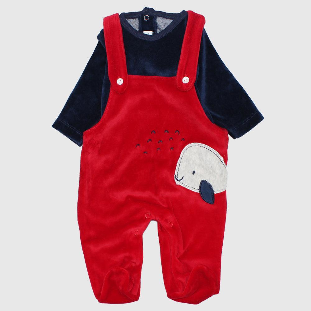 Baby Whale Velvet Baby Footie - Ourkids - Ourkids