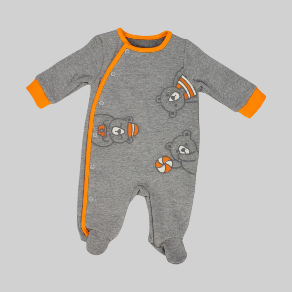 Baller Bear Long-Sleeved Baby Footie - Ourkids - Al Sayad