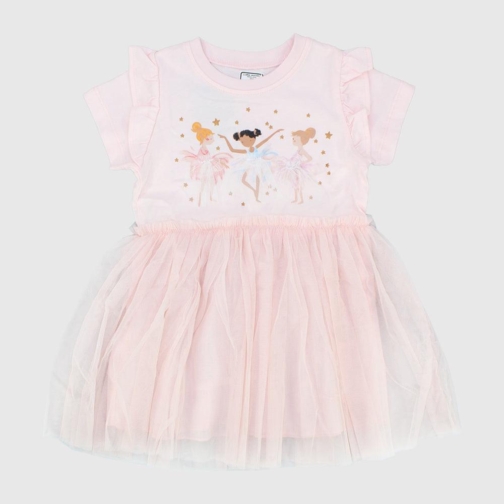 Ballerinas Short-Sleeved Dress - Ourkids - Morenella