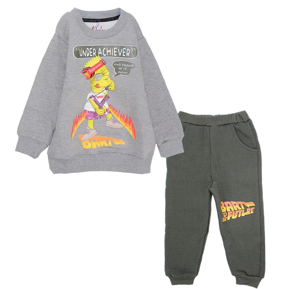 Bart Simpson Long-Sleeved Fleeced Pajama - Ourkids - JOKY