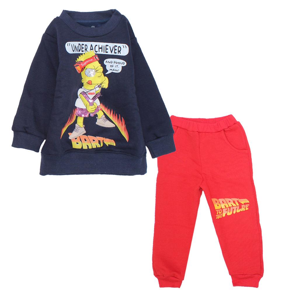 Bart Simpson Long-Sleeved Fleeced Pajama - Ourkids - JOKY