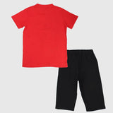 Baseball Bear Short-Sleeved Pajama - Ourkids - Rosso