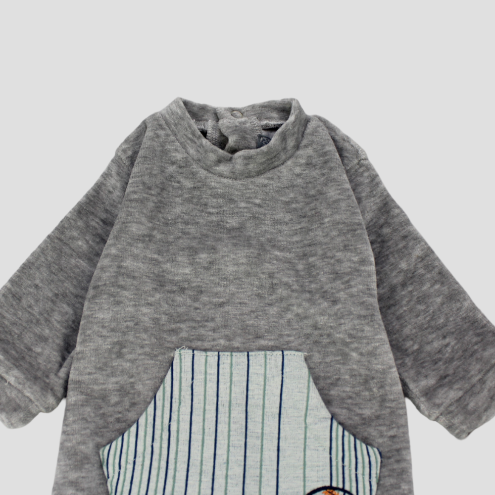 Baseball Long-Sleeved Baby Footie - Ourkids - Pompelo