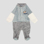 Baseball Long-Sleeved Baby Footie - Ourkids - Pompelo