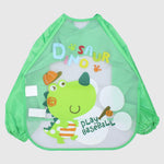 Baseball Playing Dino Long-Sleeved Bib - Ourkids - Bella Bambino