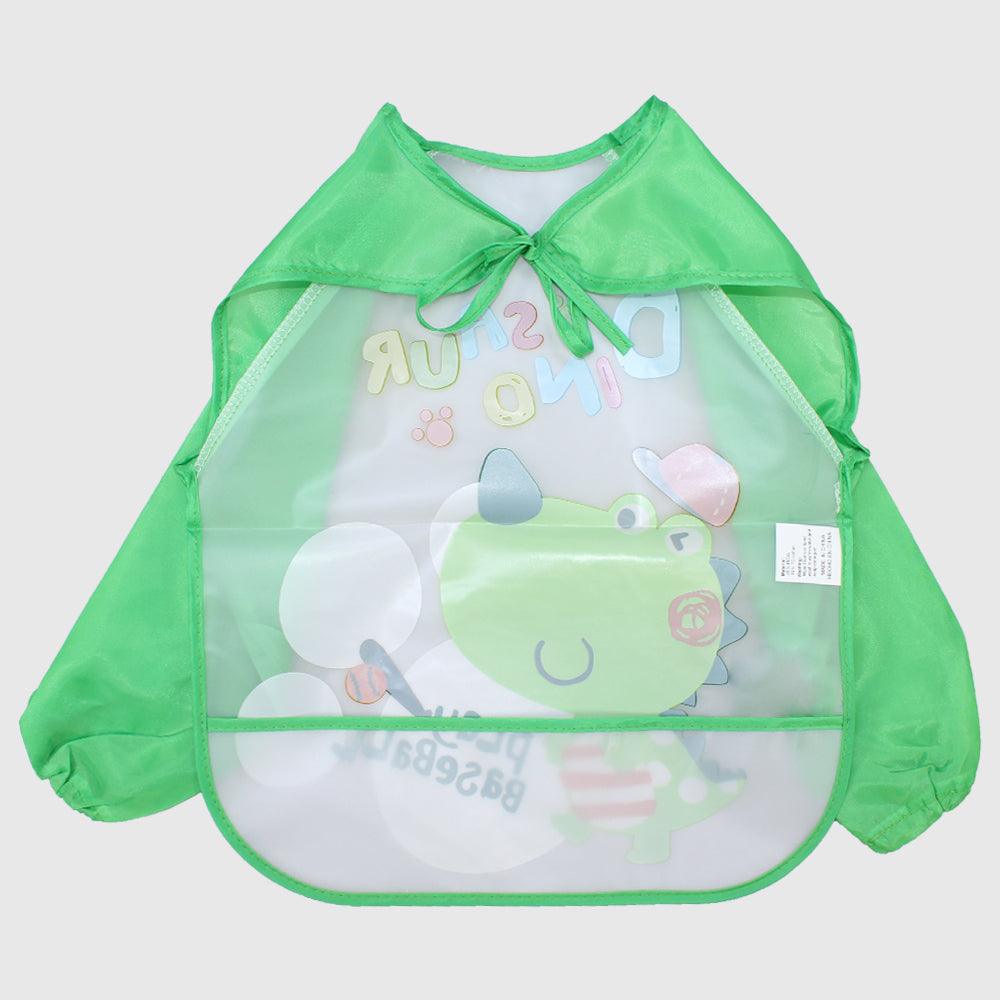 Baseball Playing Dino Long-Sleeved Bib - Ourkids - Bella Bambino