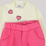 Bear & Hearts Long-Sleeved Fleeced Pajama - Ourkids - Papillion