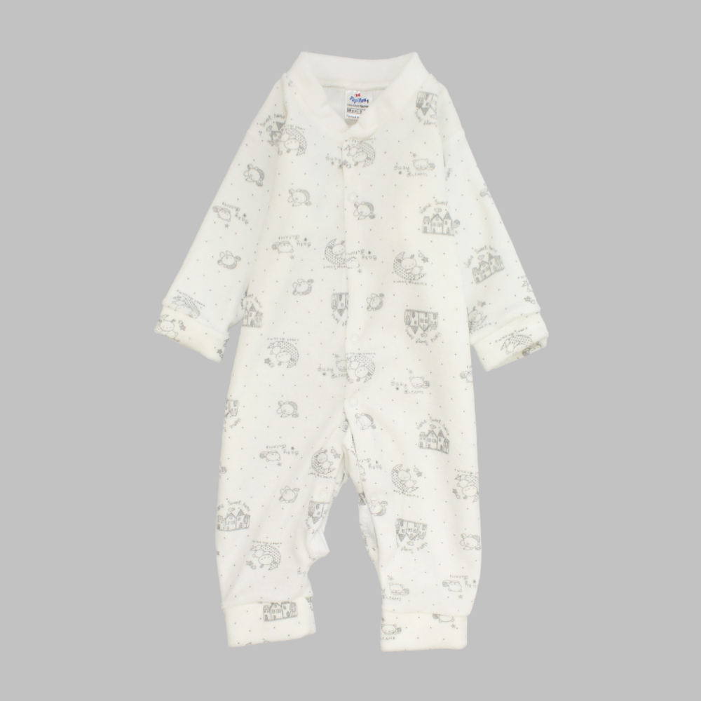 Bear & House Long-Sleeved Baby Footie - Ourkids - Papillion