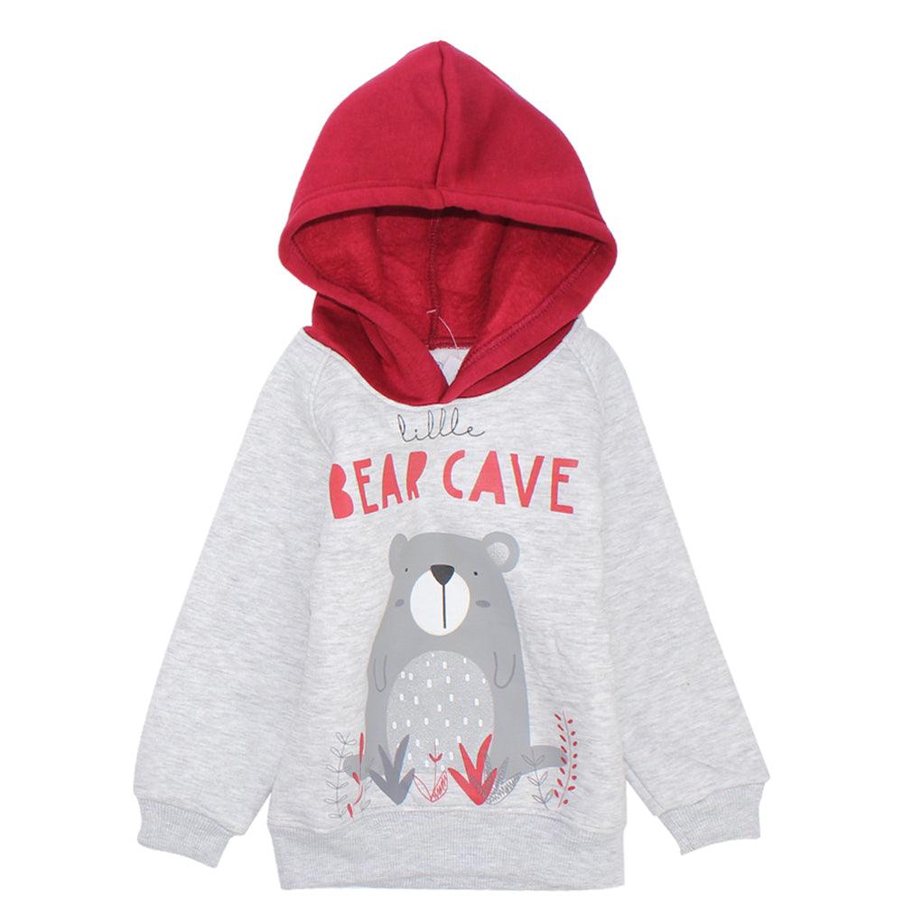 Bear Cave Long-Sleeved Fleeced Hooded Pajama - Ourkids - JOKY