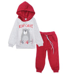 Bear Cave Long-Sleeved Fleeced Hooded Pajama - Ourkids - JOKY