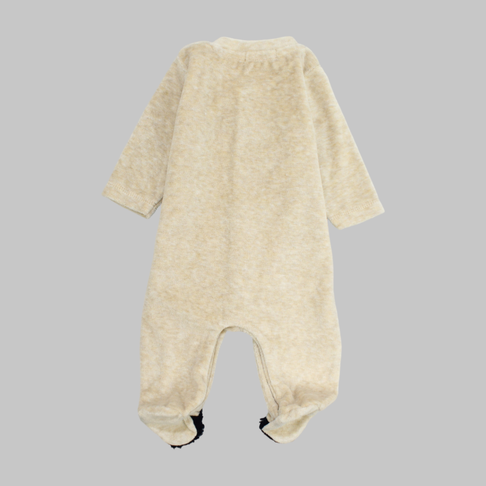 Bear Head Long-Sleeved Fleeced Baby Footie - Ourkids - Bumber