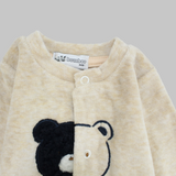 Bear Head Long-Sleeved Fleeced Baby Footie - Ourkids - Bumber