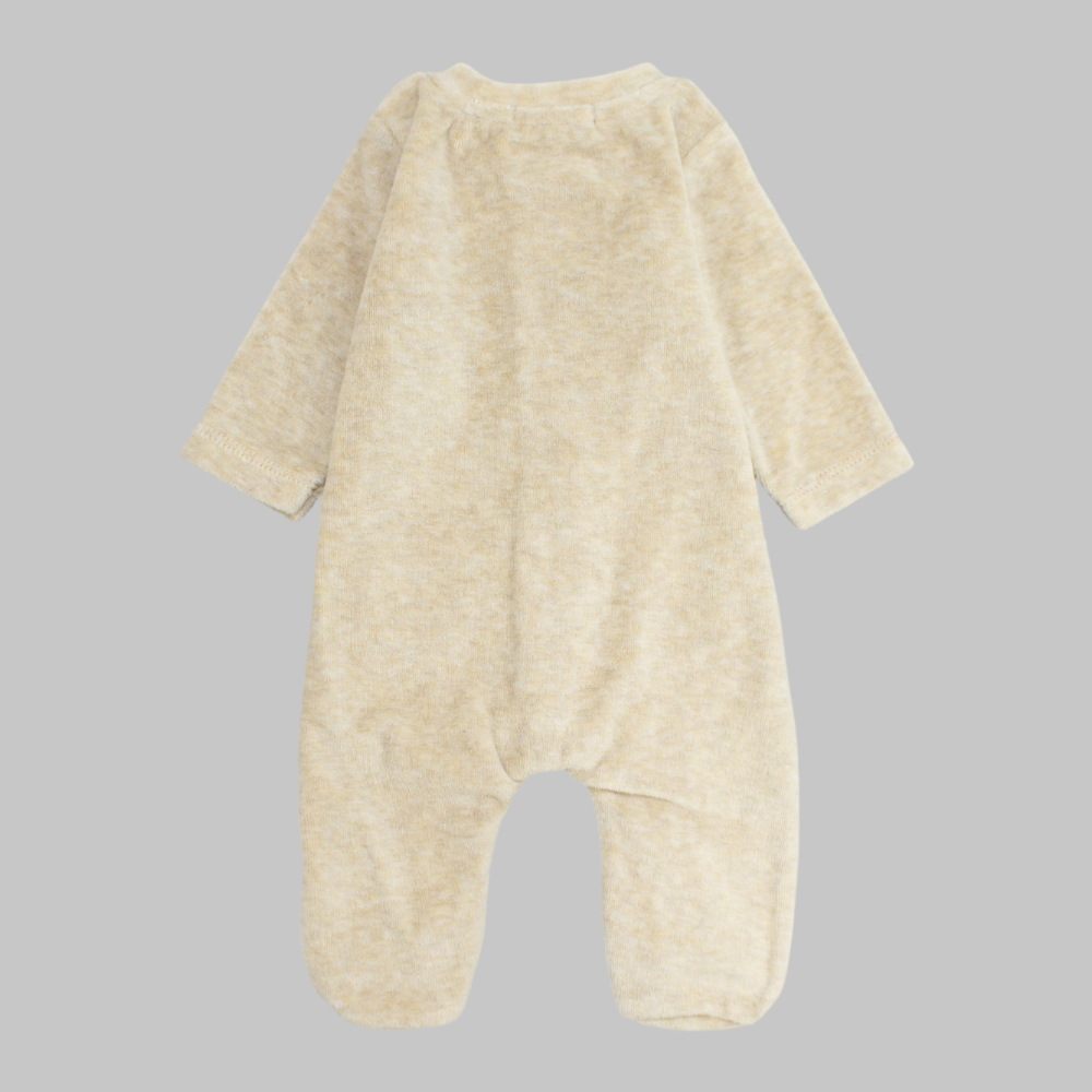 Bear Head Long-Sleeved Fleeced Baby Footie - Ourkids - Bumber