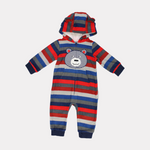 Bear Head Striped Long-Sleeved Hooded Footless Onesie - Ourkids - Carter's