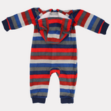 Bear Head Striped Long-Sleeved Hooded Footless Onesie - Ourkids - Carter's