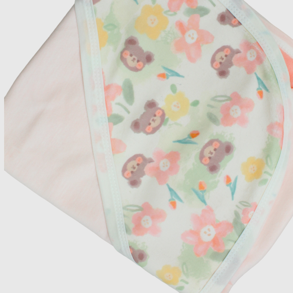 Bear Heads & Flowers Baby Blanket - Ourkids - Berceau