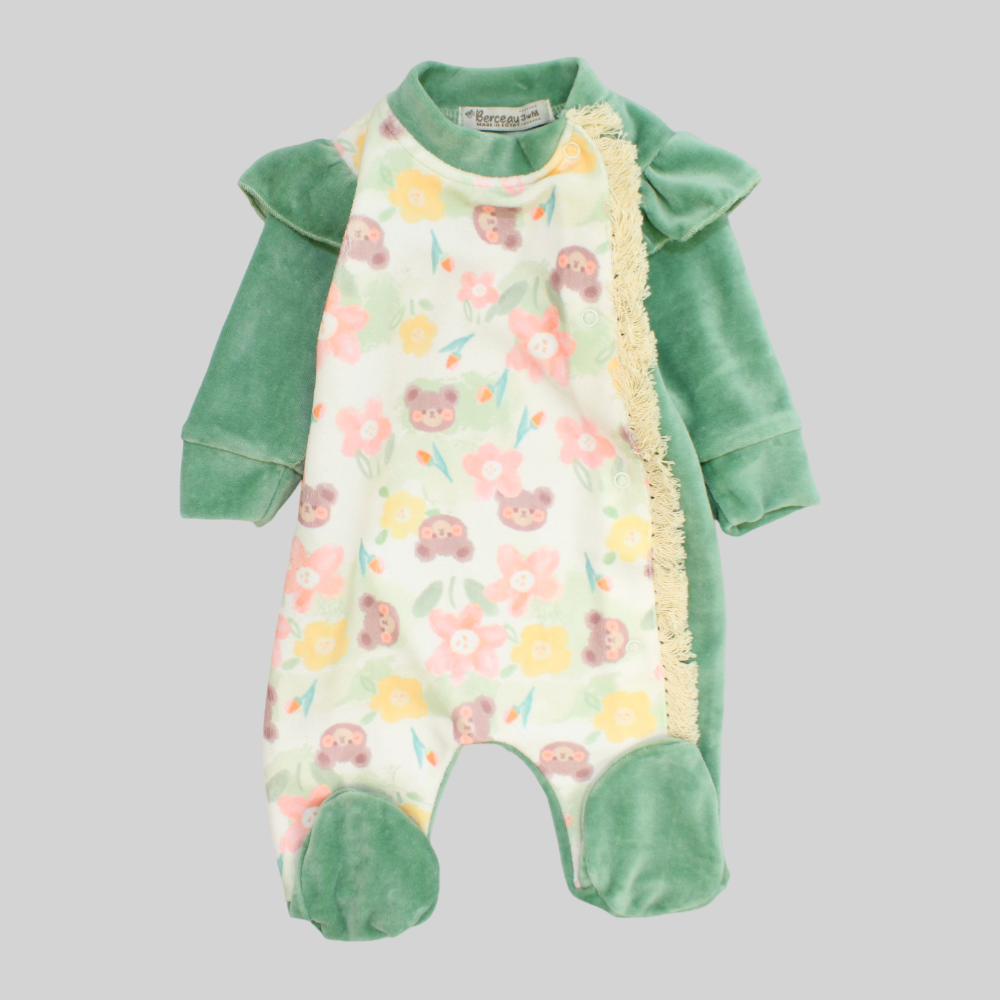 Bear Heads Long-Sleeved Baby Footie - Ourkids - Berceau