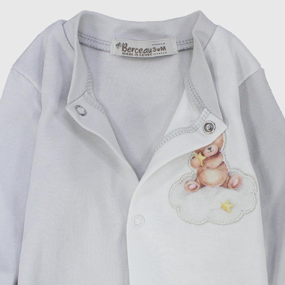 Bear On A Cloud Long-Sleeved Baby Footless Onesie - Ourkids - Berceau