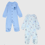 Beary Long-Sleeved Baby Footie (Pack Of 2) - Ourkids - Al Sayad