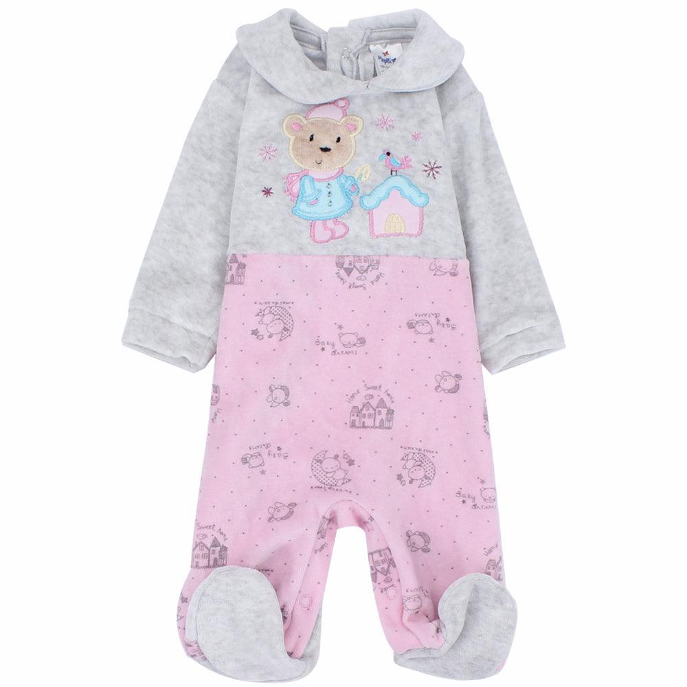 Beary Velvet Baby Footie - Ourkids - Papillion