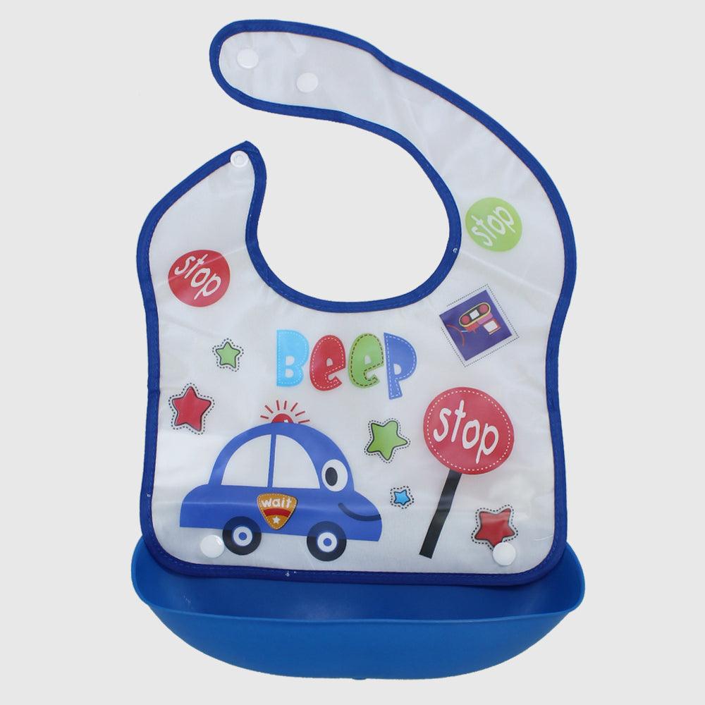 Beep-Beep Bib With Silicone Pocket - Ourkids - Bella Bambino