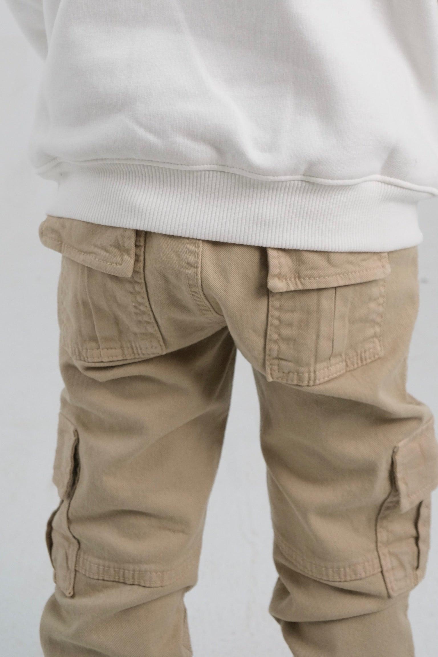 Beige Cargo Pants - Ourkids - Playmore