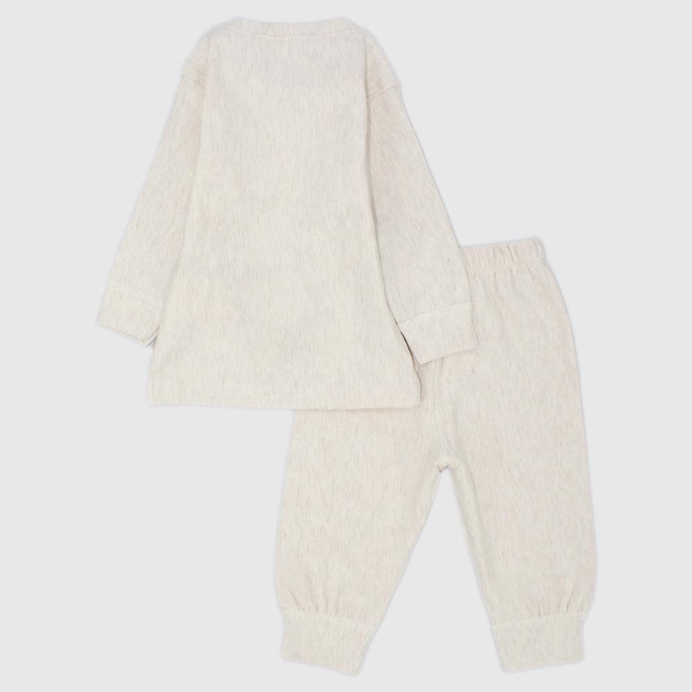 Beige Long-Sleeved Thermal Underwear Set - Ourkids - Junior