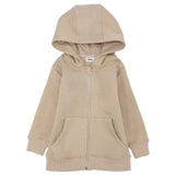 Beige Long-Sleeved Zip-Up Hoodie - Ourkids - Ourkids