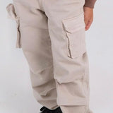 Beige Parachute Cargo Pants - Ourkids - Playmore