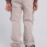 Beige Parachute Cargo Pants - Ourkids - Playmore