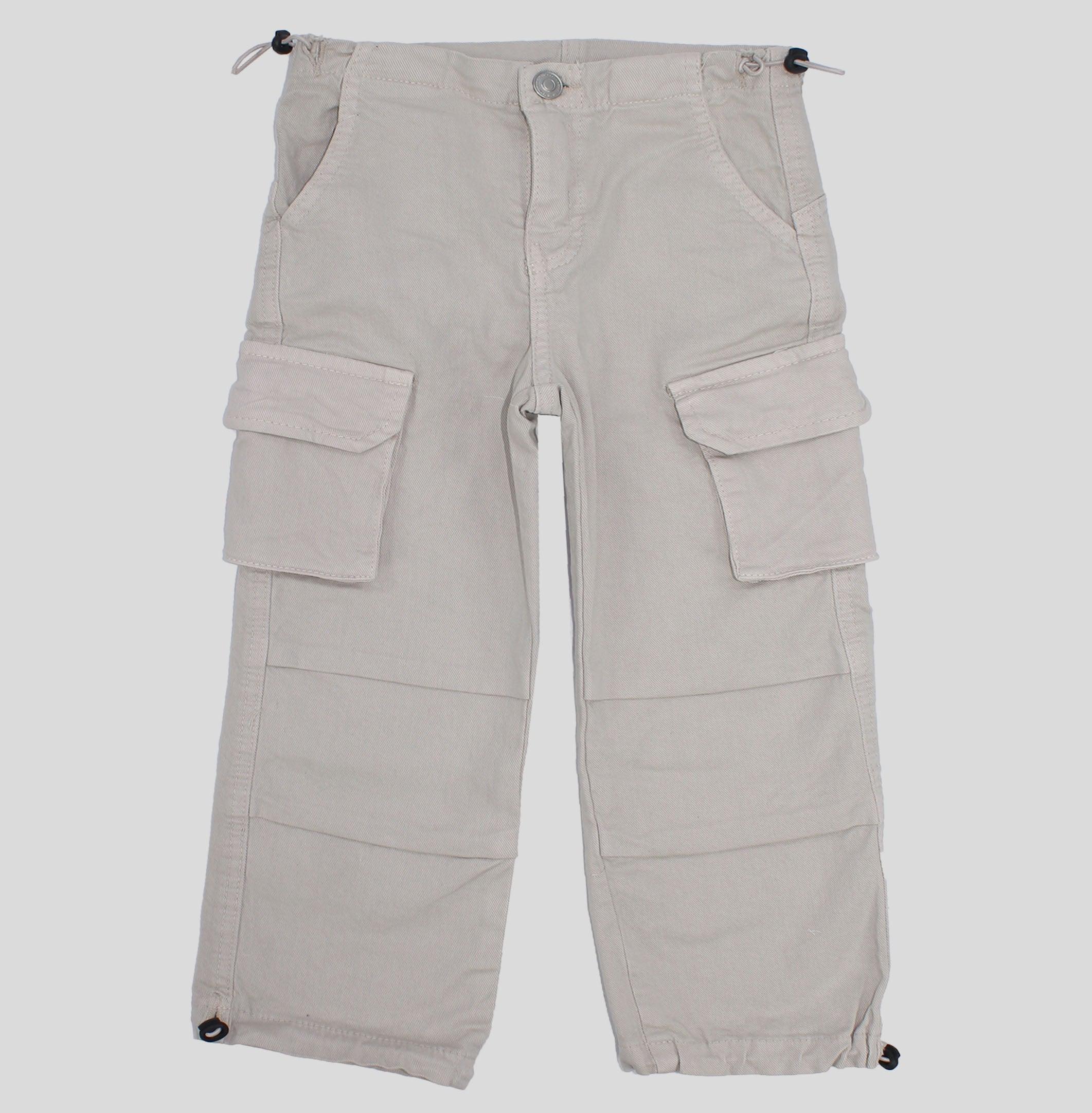 Beige Parachute Cargo Pants - Ourkids - Playmore