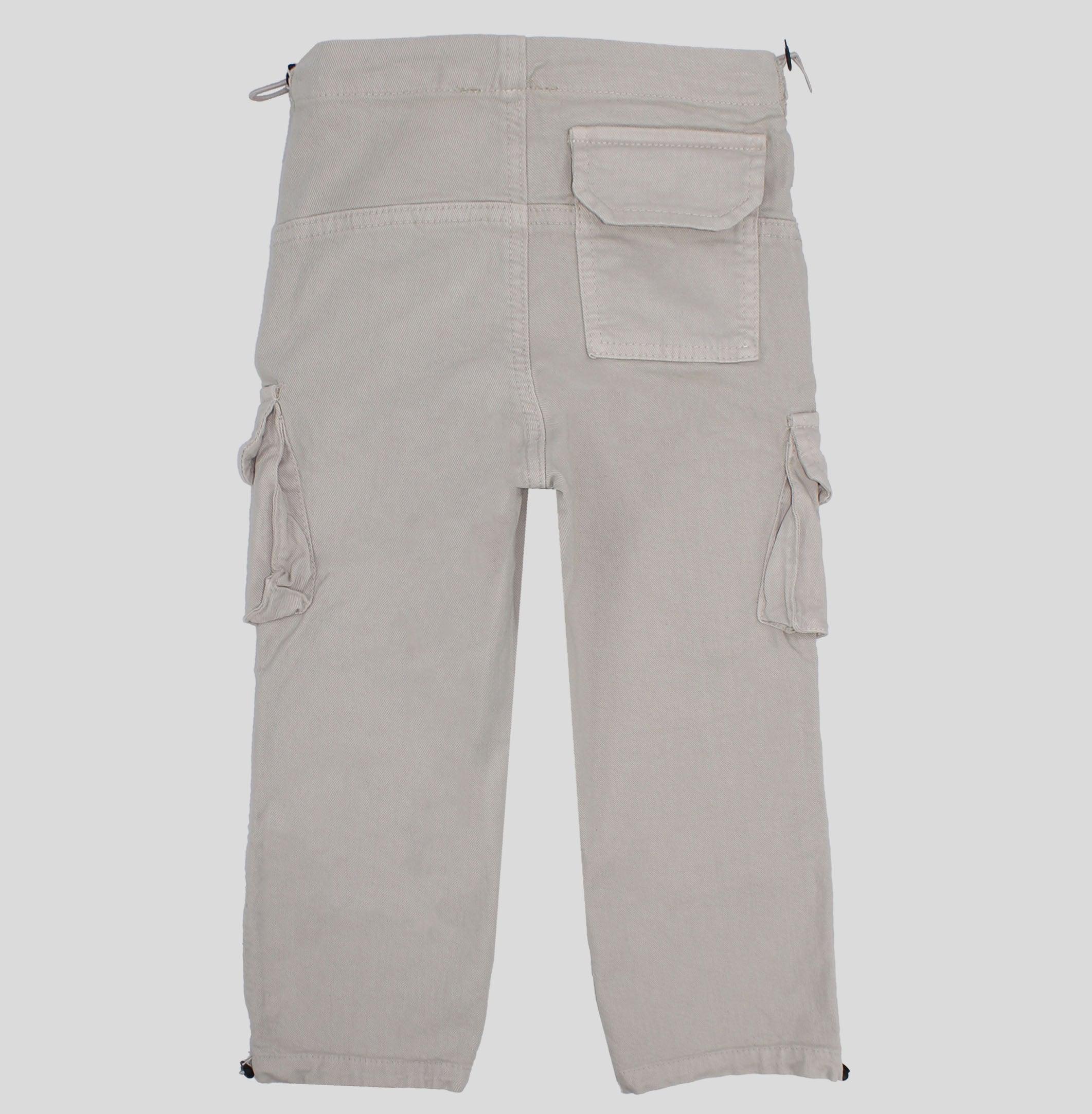 Beige Parachute Cargo Pants - Ourkids - Playmore