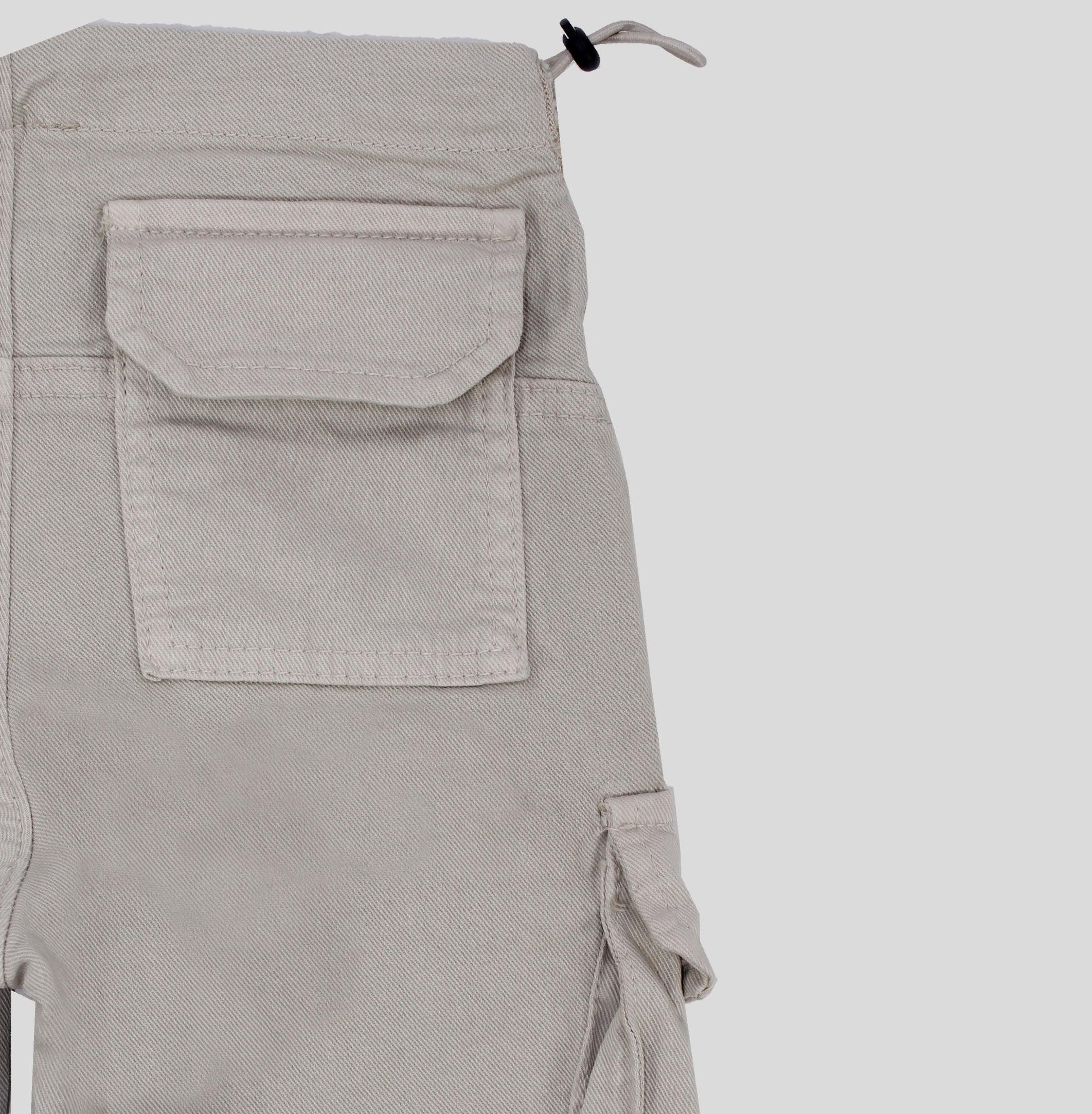 Beige Parachute Cargo Pants - Ourkids - Playmore