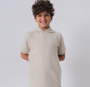 Beige Short-Sleeved Polo Shirt - Ourkids - Ourkids