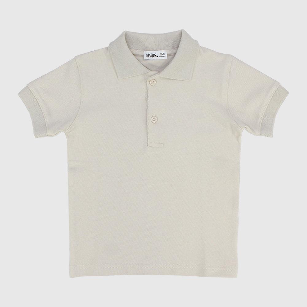 Beige Short-Sleeved Polo Shirt - Ourkids - Ourkids