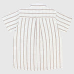 Beige Striped Short-Sleeved Shirt - Ourkids - Pompelo