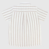 Beige Striped Short-Sleeved Shirt - Ourkids - Pompelo