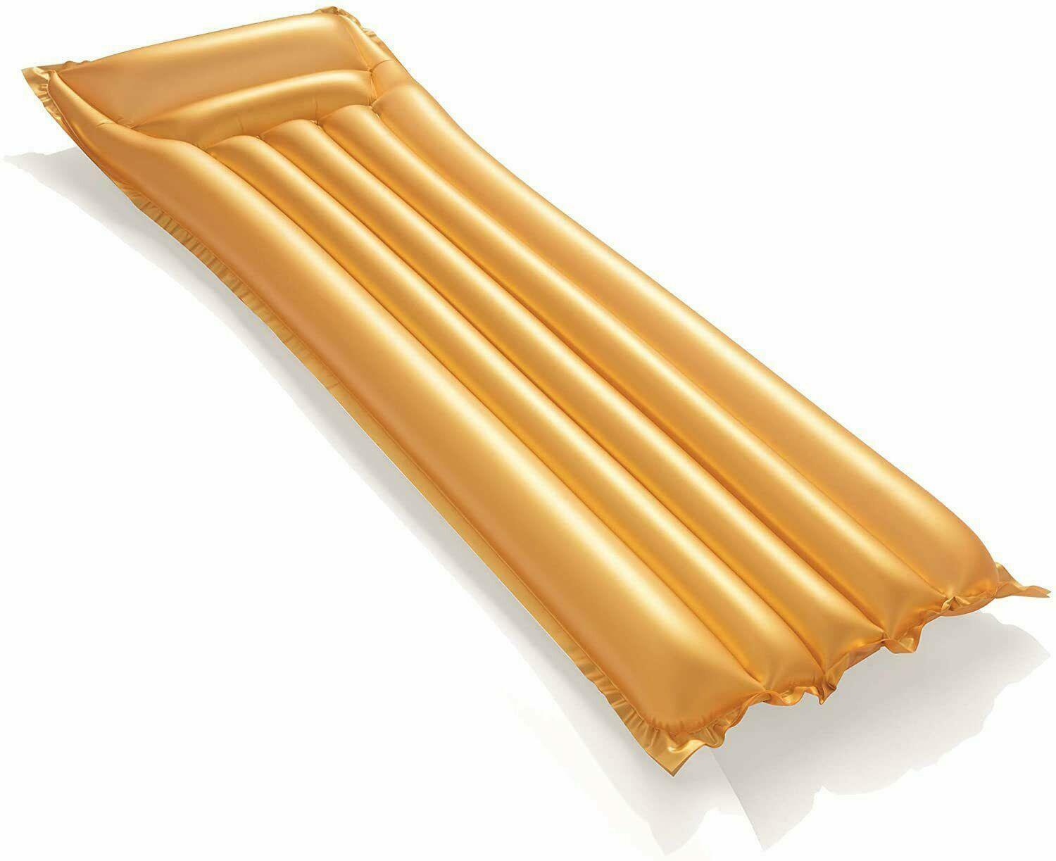 Bestway Inflatable Lilo Gold Swim Mat Swimming Pool Air Bed Beach Mat - Ourkids - Bestway