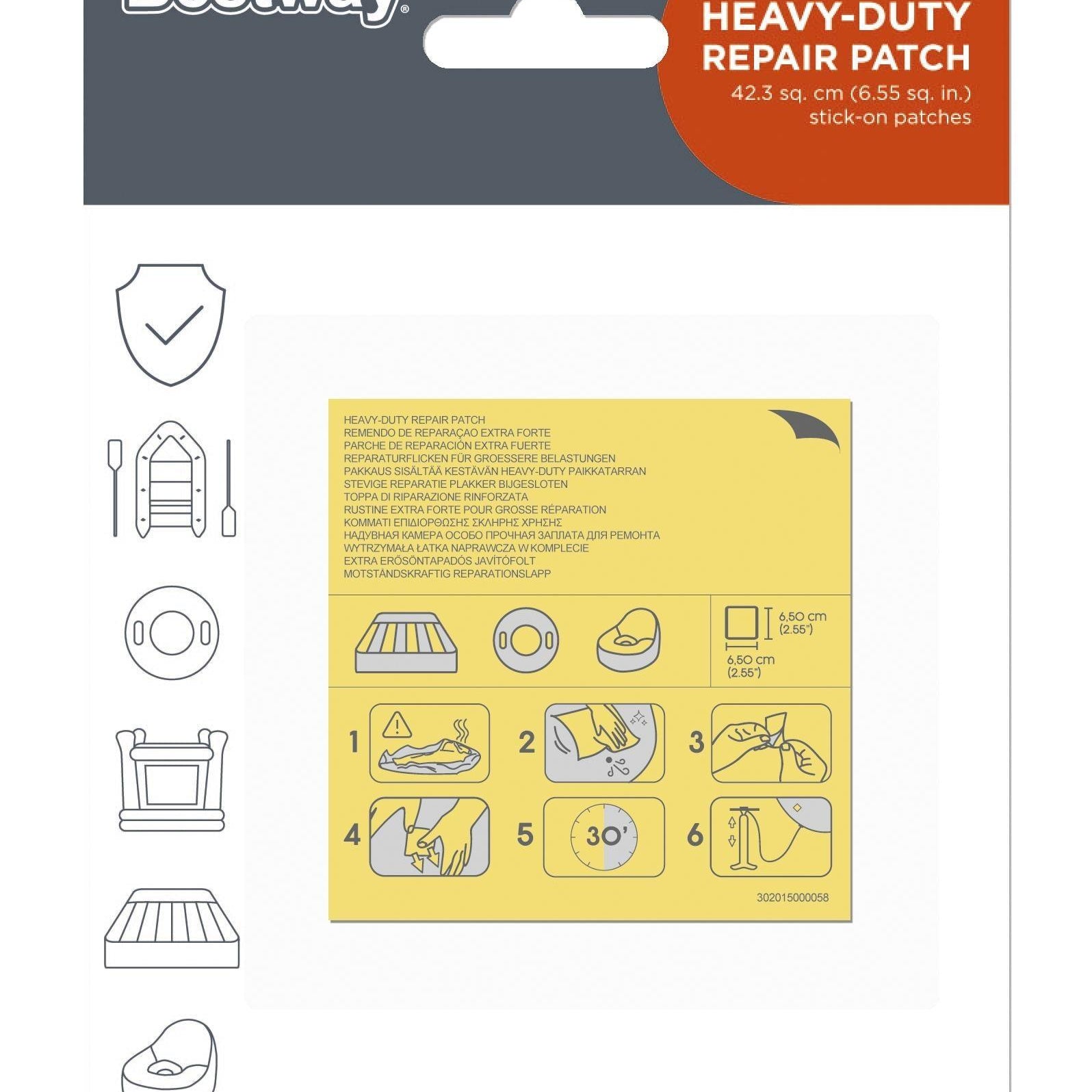 BestwayÂ® self-adhesive repair patches 6.5 x 6.5 cm 10 pieces - Ourkids - Bestway