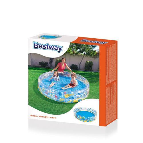 Bestway Swimming Kids Pool Inflatable Family Round Clear 1.83M X H33Cm - Ourkids - Bestway