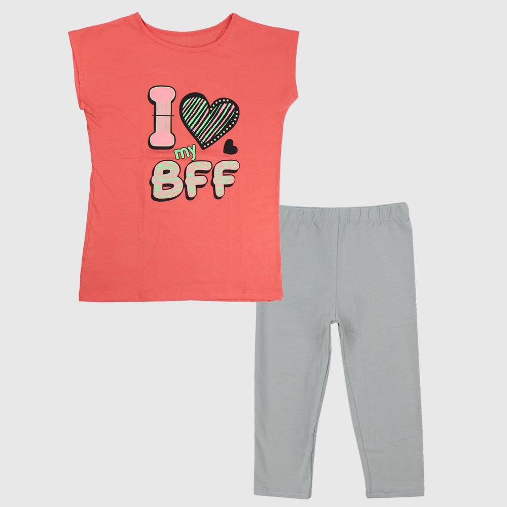 BFF Love Sleeveless Pajama - Ourkids - Rosso