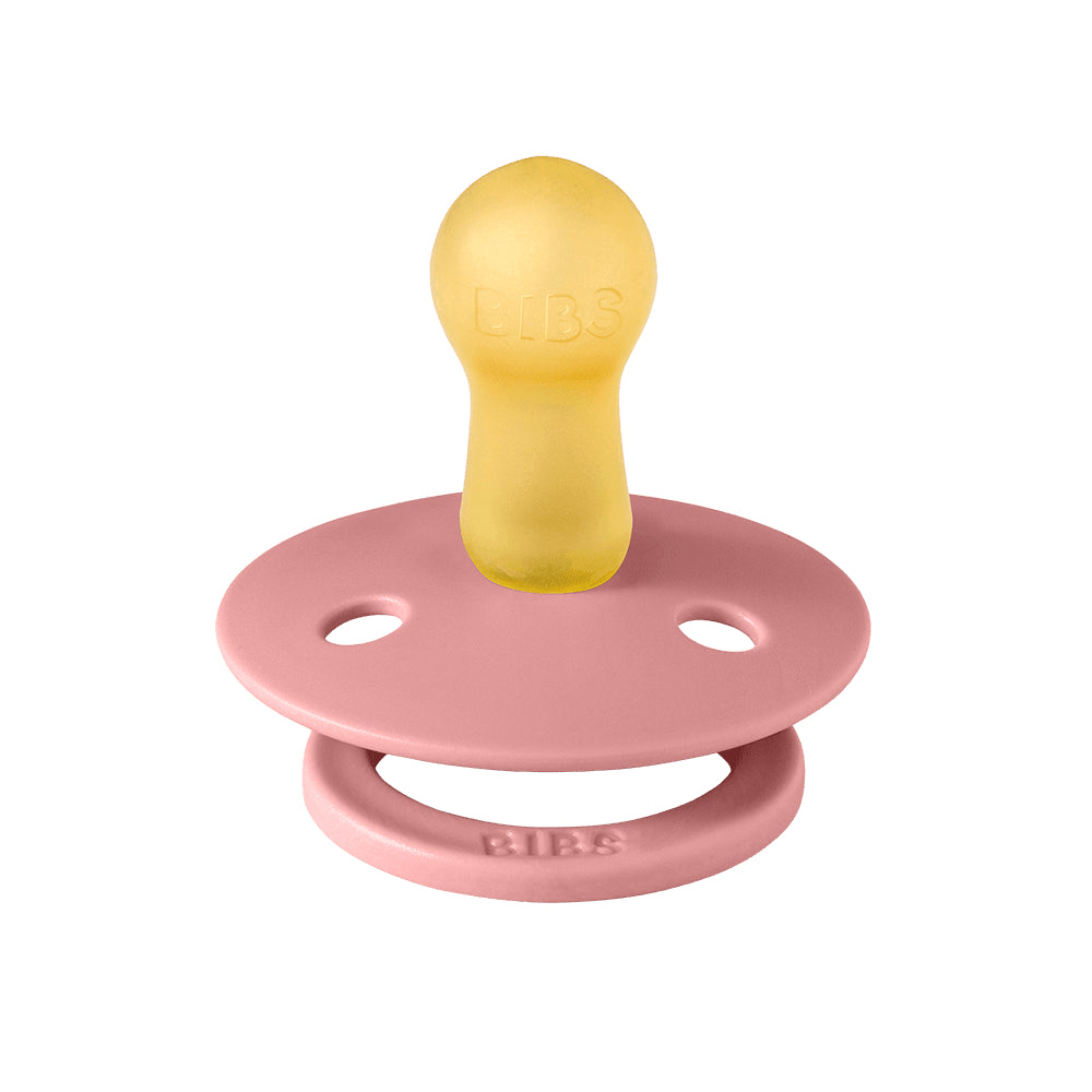 BIBS Colour Natural Rubber Pacifier Pack of 2 – Latex Size 2 Dusty Pink/Coral
