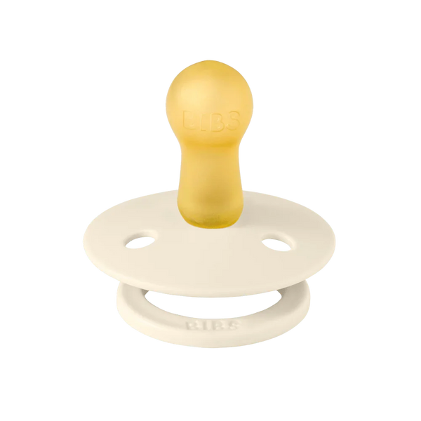 BIBS Studio Color Block Pacifier Round Latex - Size 1 - Ivory/Dusty Blue