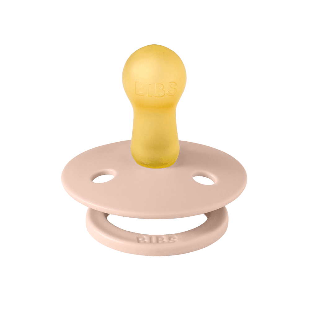 BIBS Studio Color Block Round Latex Pacifier - Size 1 – Blush/Ivory