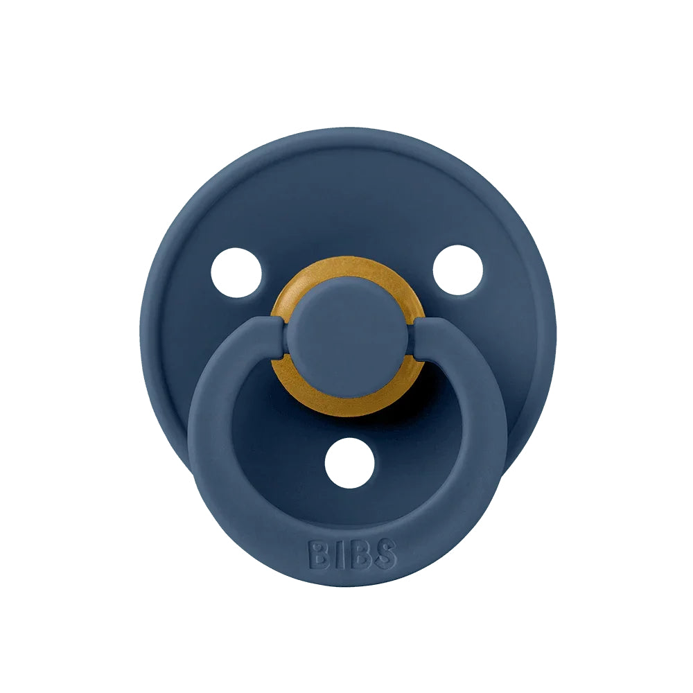 BIBS Colour Natural Rubber Pacifier Pack of 2 – Latex Size 2 Dusty Blue/Steel Blue