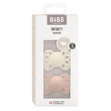 BIBS Infinity Pacifier Anatomical Teat 6-18 months Ivory & Blush Pack of 2 - Ourkids - BIBS