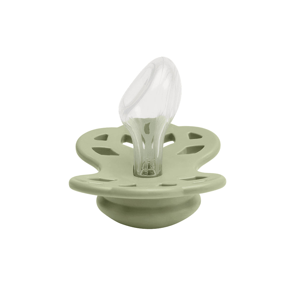 BIBS Infinity Pacifier Pack of 2 – Anatomical Silicone Size 2 Ivory/Sage