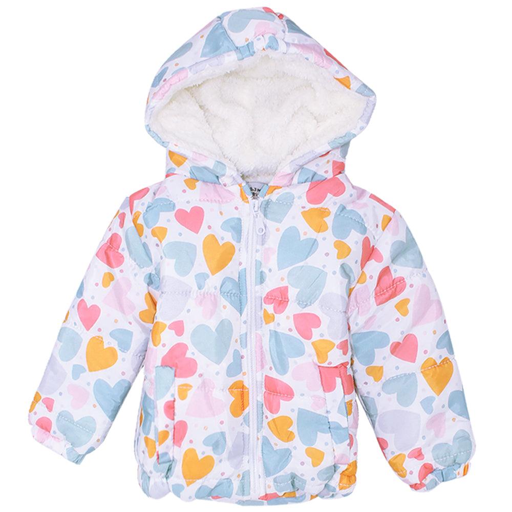 Big Hearts Long-Sleeved Waterproof Hooded Jacket - Ourkids - Ourkids