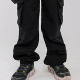 Black Cargo Parachute Pants - Ourkids - Playmore