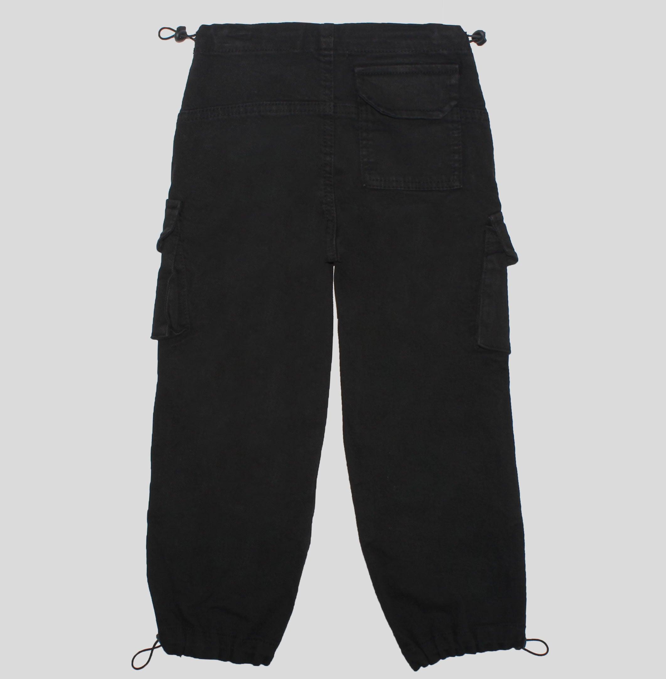 Black Cargo Parachute Pants - Ourkids - Playmore